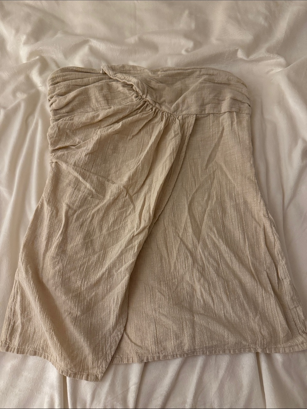 Free People Cream Strapless Tank Top